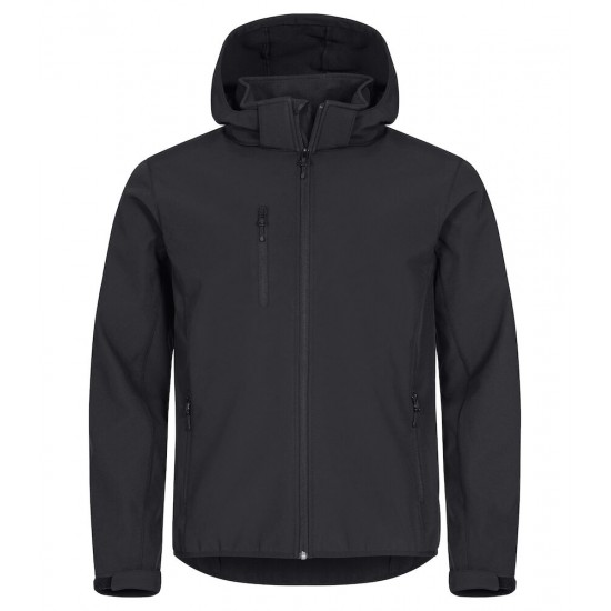 SOFTSHELL CLIQUE CLASSIC HOODY 0200912 99 ZWART Bedrijfskleding bedrukken